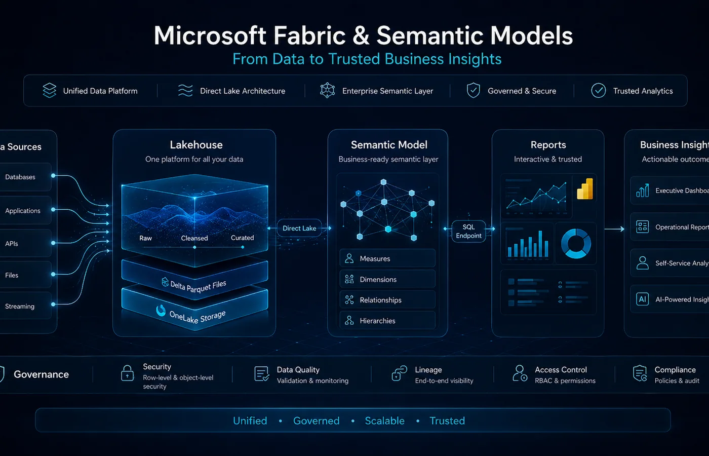 Microsoft Fabric semantic model case study visual