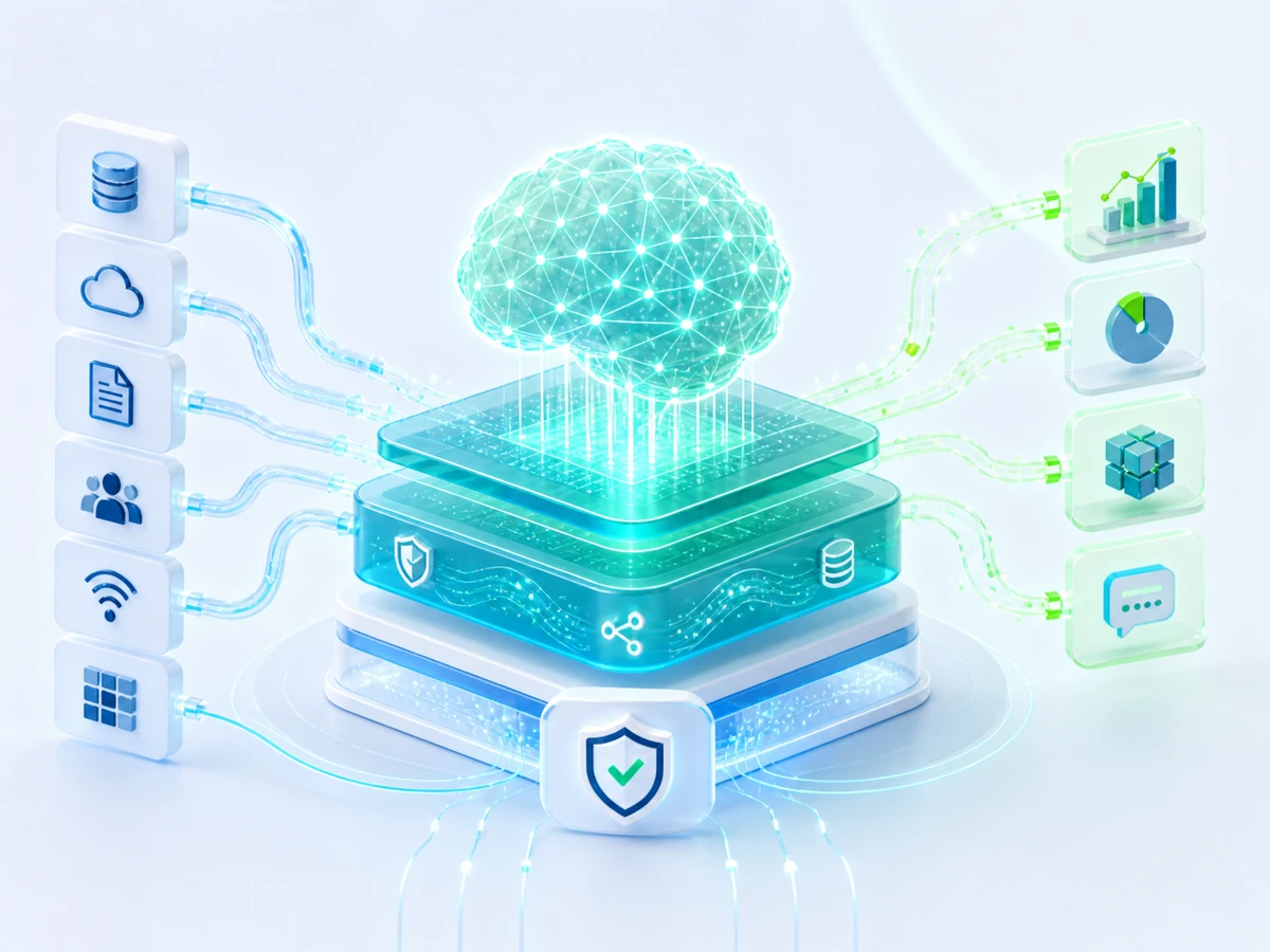 Bright visual representation of AI enablement with trusted data foundations.